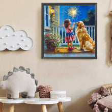 Load image into Gallery viewer, Dog And Child 40*40CM(Canvas) Full Round Drill Diamond Painting
