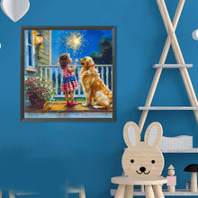 Load image into Gallery viewer, Dog And Child 40*40CM(Canvas) Full Round Drill Diamond Painting
