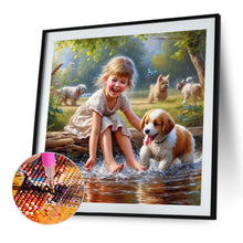 Load image into Gallery viewer, Dog And Child 40*40CM(Canvas) Full Round Drill Diamond Painting
