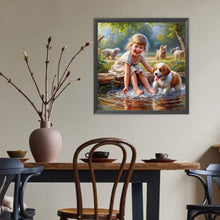 Load image into Gallery viewer, Dog And Child 40*40CM(Canvas) Full Round Drill Diamond Painting
