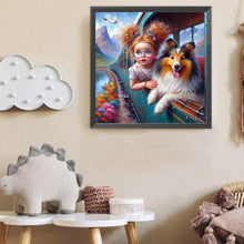 Load image into Gallery viewer, Dog And Child 40*40CM(Canvas) Full Round Drill Diamond Painting
