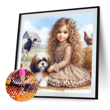 Load image into Gallery viewer, Dog And Child 40*40CM(Canvas) Full Round Drill Diamond Painting
