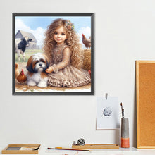 Load image into Gallery viewer, Dog And Child 40*40CM(Canvas) Full Round Drill Diamond Painting
