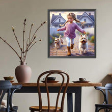 Load image into Gallery viewer, Dog And Little Girl 40*40CM(Canvas) Full Round Drill Diamond Painting
