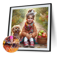 Load image into Gallery viewer, Dog And Little Girl 40*40CM(Canvas) Full Round Drill Diamond Painting
