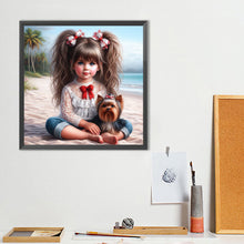 Load image into Gallery viewer, Dog And Little Girl 40*40CM(Canvas) Full Round Drill Diamond Painting
