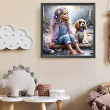 Load image into Gallery viewer, Dog And Little Girl 40*40CM(Canvas) Full Round Drill Diamond Painting
