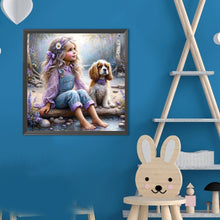 Load image into Gallery viewer, Dog And Little Girl 40*40CM(Canvas) Full Round Drill Diamond Painting

