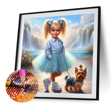 Load image into Gallery viewer, Dog And Little Girl 40*40CM(Canvas) Full Round Drill Diamond Painting
