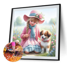 Load image into Gallery viewer, Dog And Little Girl 40*40CM(Canvas) Full Round Drill Diamond Painting
