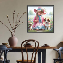 Load image into Gallery viewer, Dog And Little Girl 40*40CM(Canvas) Full Round Drill Diamond Painting
