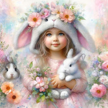 Load image into Gallery viewer, Bunny And Little Girl 40*40CM(Canvas) Full Round Drill Diamond Painting
