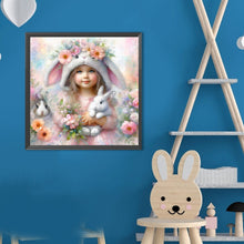 Load image into Gallery viewer, Bunny And Little Girl 40*40CM(Canvas) Full Round Drill Diamond Painting
