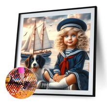 Load image into Gallery viewer, Dog And Little Girl 40*40CM(Canvas) Full Round Drill Diamond Painting
