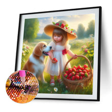 Load image into Gallery viewer, Dog And Little Girl 40*40CM(Canvas) Full Round Drill Diamond Painting
