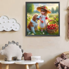 Load image into Gallery viewer, Dog And Little Girl 40*40CM(Canvas) Full Round Drill Diamond Painting
