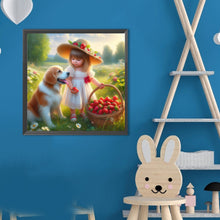 Load image into Gallery viewer, Dog And Little Girl 40*40CM(Canvas) Full Round Drill Diamond Painting

