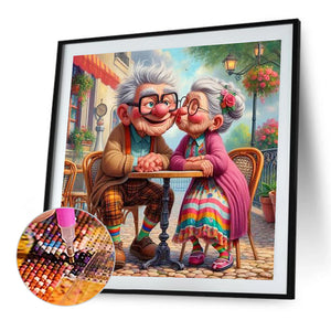Warm Elderly Couple 40*40CM(Canvas) Full Round Drill Diamond Painting