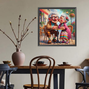 Warm Elderly Couple 40*40CM(Canvas) Full Round Drill Diamond Painting