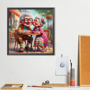 Warm Elderly Couple 40*40CM(Canvas) Full Round Drill Diamond Painting