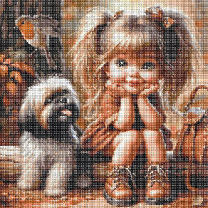 Cute Child 40*40CM(Canvas) Full Round Drill Diamond Painting