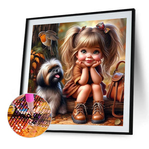 Cute Child 40*40CM(Canvas) Full Round Drill Diamond Painting