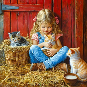 Cute Child 40*40CM(Canvas) Full Round Drill Diamond Painting