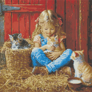 Cute Child 40*40CM(Canvas) Full Round Drill Diamond Painting