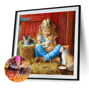 Cute Child 40*40CM(Canvas) Full Round Drill Diamond Painting
