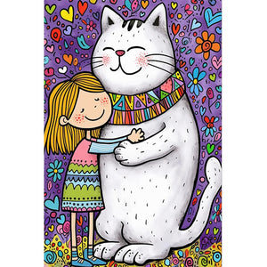 White Cat 40*60CM(Canvas) Full Round Drill Diamond Painting