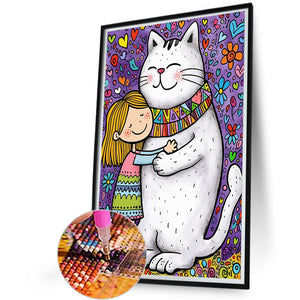 White Cat 40*60CM(Canvas) Full Round Drill Diamond Painting