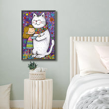 Load image into Gallery viewer, White Cat 40*60CM(Canvas) Full Round Drill Diamond Painting
