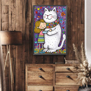 White Cat 40*60CM(Canvas) Full Round Drill Diamond Painting