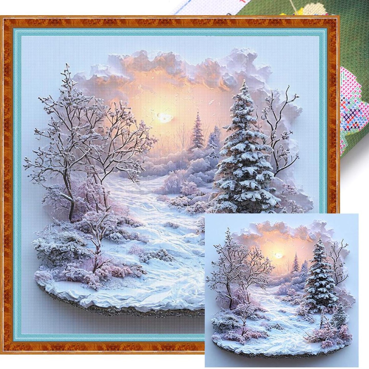 Winter Of Four Seasons Scenery - Full 11CT Stamped Cross Stitch 50x50CM - Huacan