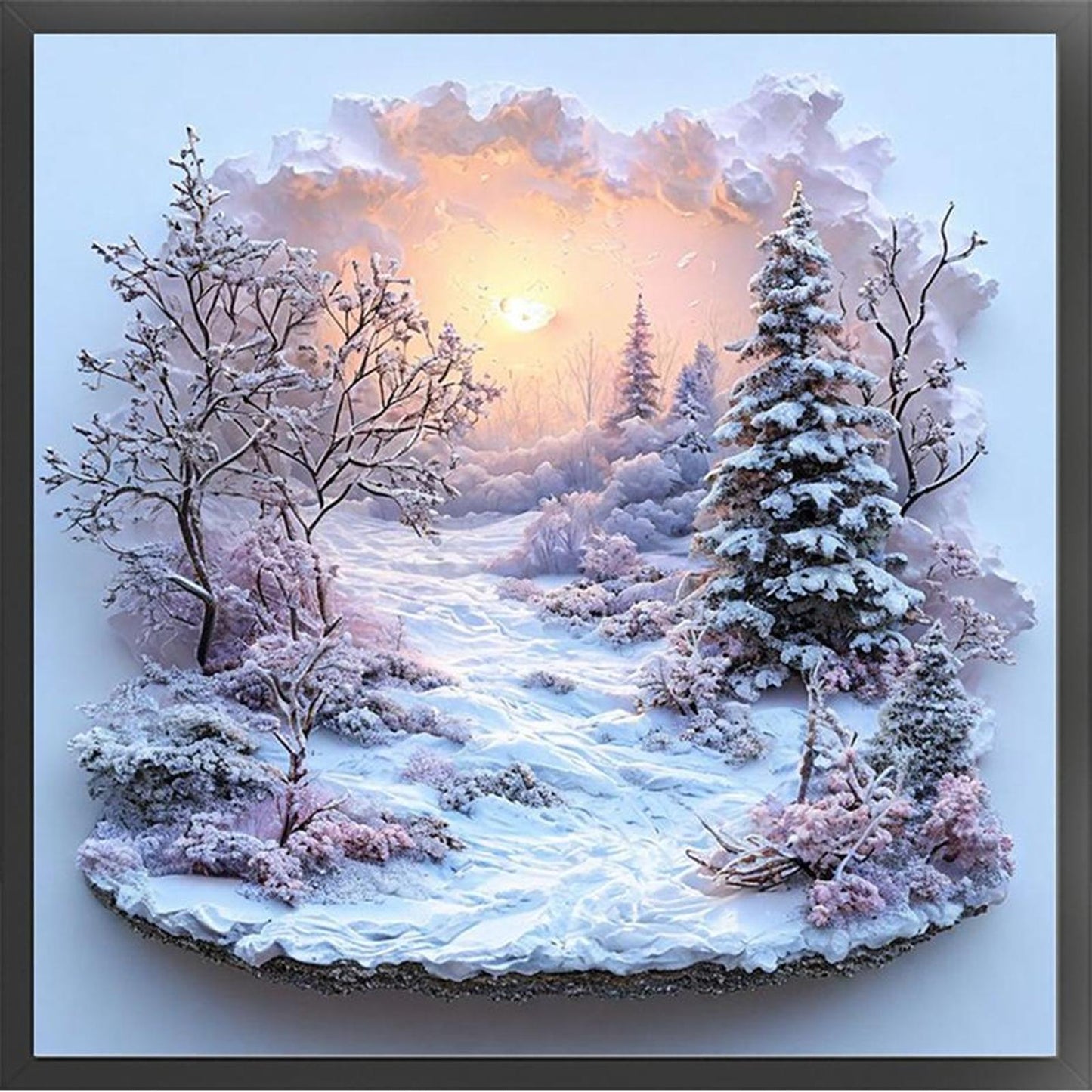 Winter Of Four Seasons Scenery - Full 11CT Stamped Cross Stitch 50x50CM - Huacan