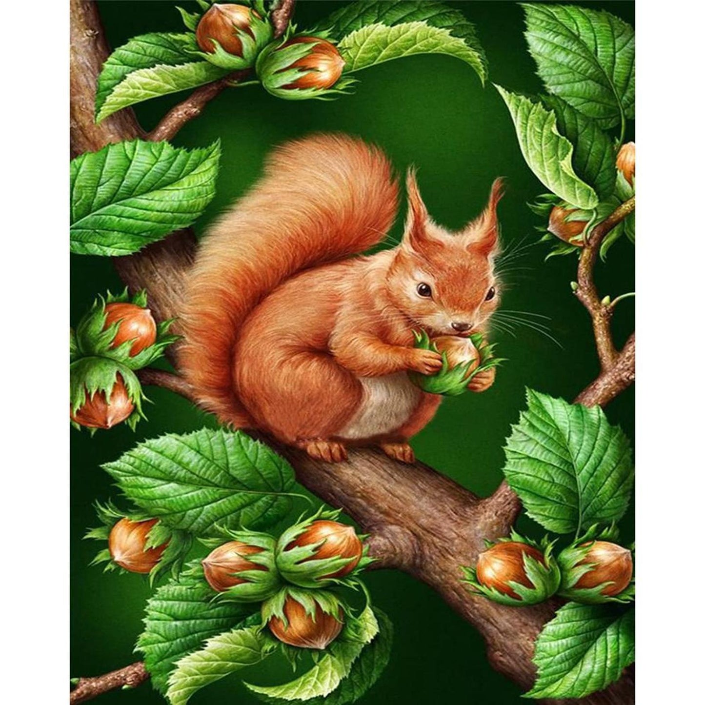 Squirrel On Branch - Full 11CT Stamped Cross Stitch 40x50CM - Huacan
