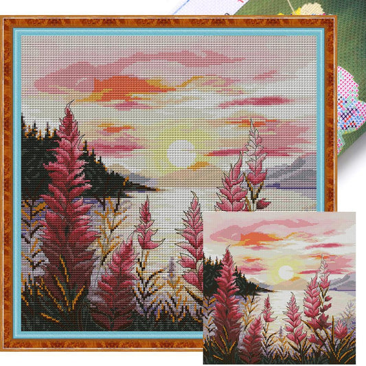 Sunset - Full 14CT Stamped Cross Stitch 37x37CM - Joy Sunday