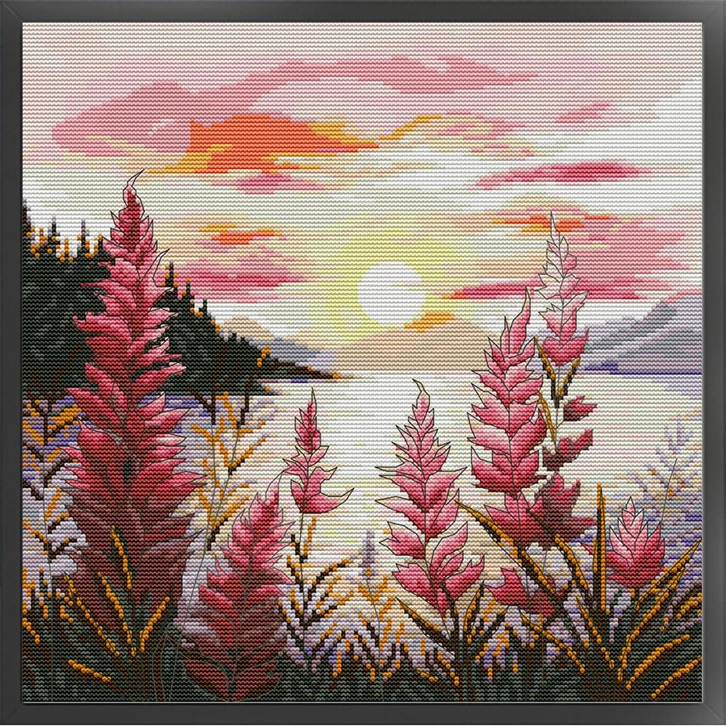 Sunset - Full 14CT Stamped Cross Stitch 37x37CM - Joy Sunday