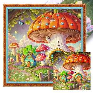 Mushroom Cottage - 40*40CM 16CT Stamped Cross Stitch