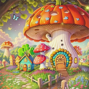 Mushroom Cottage - 40*40CM 16CT Stamped Cross Stitch