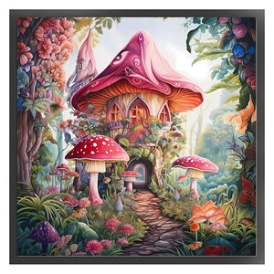 Mushroom Cottage - 40*40CM 16CT Stamped Cross Stitch