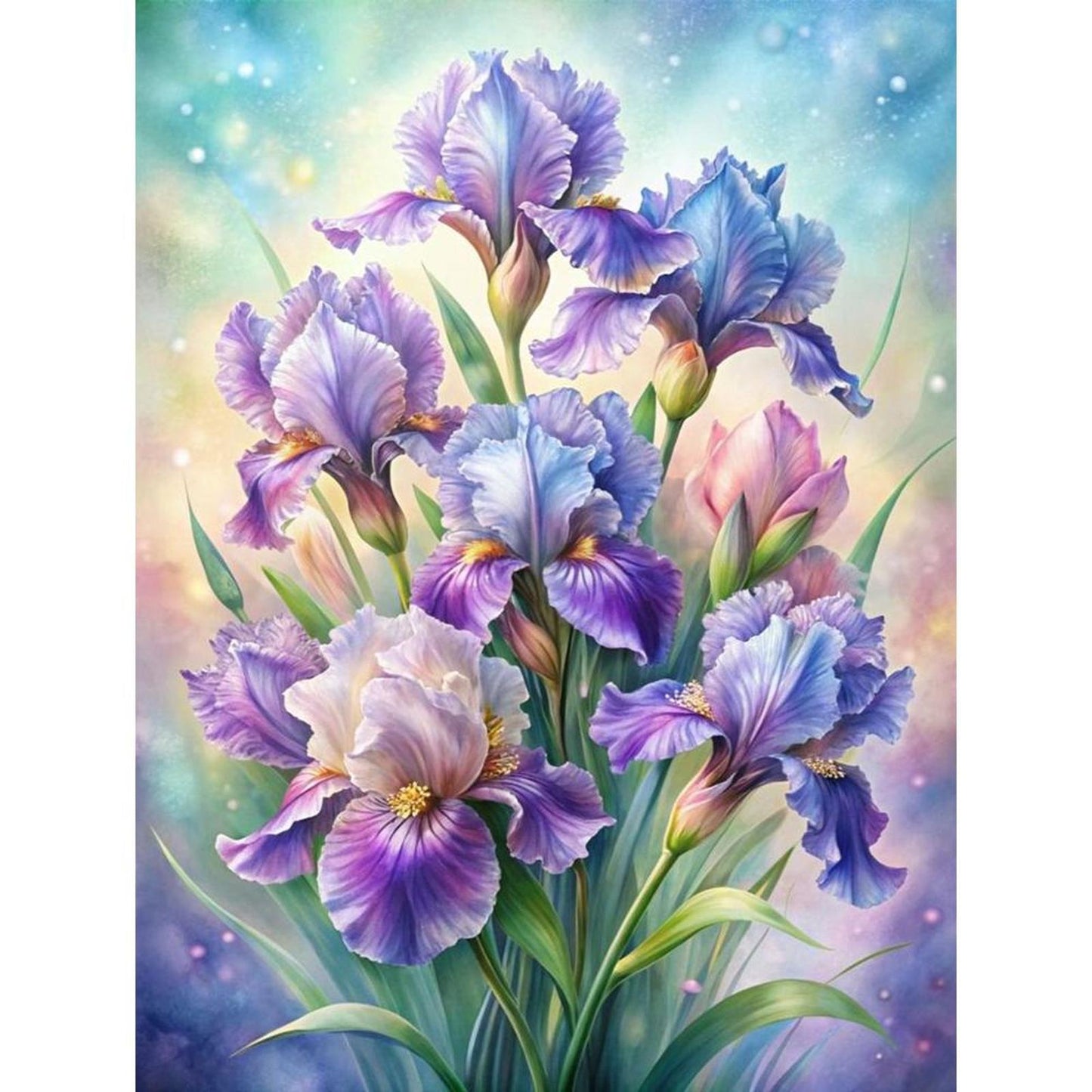 Flowers - Full 11CT Stamped Cross Stitch 40x55CM - Yishu