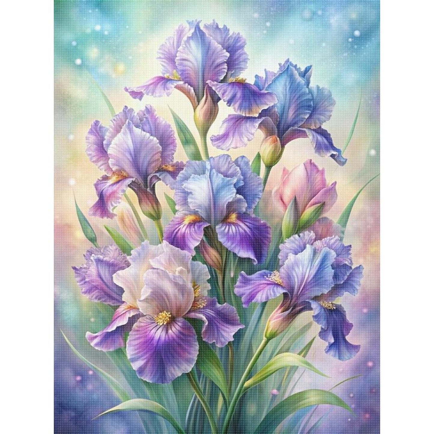 Flowers - Full 11CT Stamped Cross Stitch 40x55CM - Yishu