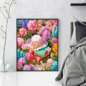 Hat in a Flower Field - 40*50CM 14CT Stamped Cross Stitch