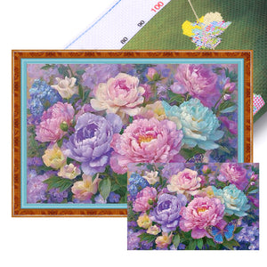 Flowers and Butterflies - 60*40CM 14CT Stamped Cross Stitch