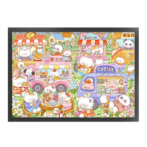 Rabbit Food Court - 120*85CM   Stamped Cross Stitch（Mona Lisa Brand）