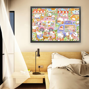 Rabbit Food Court - 120*85CM   Stamped Cross Stitch£¨Mona Lisa Brand£©