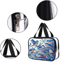 Load image into Gallery viewer, DIY Bluebird Diamond Painting Bling Rhinestone Makeup Bag Large Storage Bag
