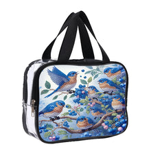 Load image into Gallery viewer, DIY Bluebird Diamond Painting Bling Rhinestone Makeup Bag Large Storage Bag
