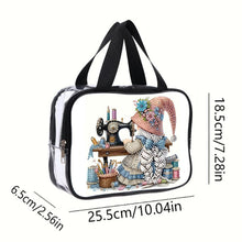 Load image into Gallery viewer, DIY Sewing Machine Diamond Painting Bling Rhinestone Makeup Bag Storage Bag
